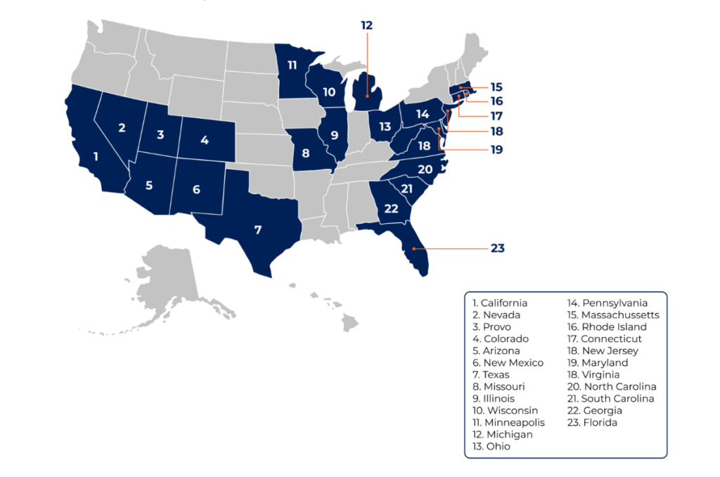 States served by Powersmith